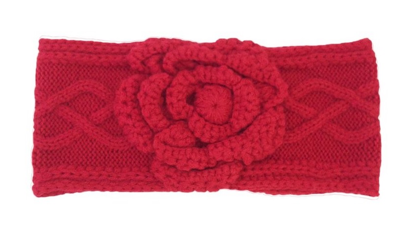 Mud Pie Winter Bright Cable Knit Flower Ear Warmers Multiple Colors 850074