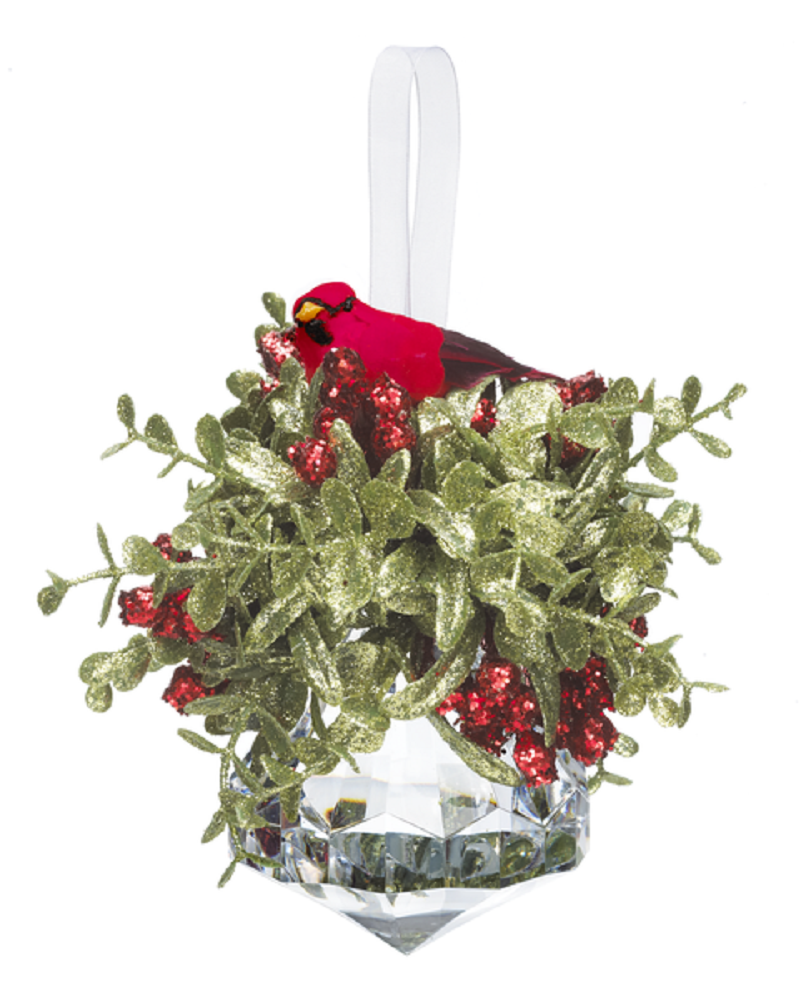 GANZ H8 Kissing Krystals Christmas Mistletoe Cardinal Heart Ornament 4in KK267 for sale online 