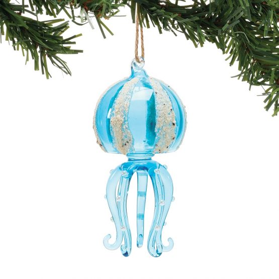 Department 56 E0 Christmas Coast to Coast Sequinned Jellyfish 12" H Ornament 