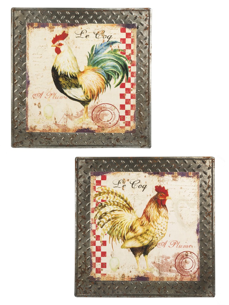 Ganz E9 Home Decor Wood Wall Art Plaque 16in Rooster ER53525 Choose 