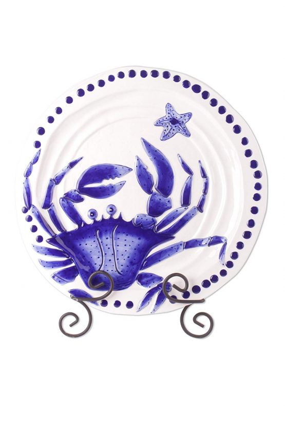 Blue Sky E1 Kitchen Dining Ceramic Magic Sea Crab Dinner Plate 10.5in 210117D 