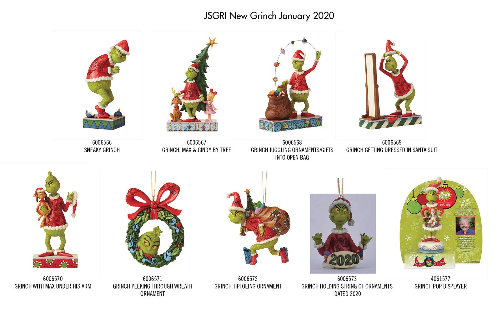 Enesco Jim Shore The Grinch Dressing in Santa Suit Figurine 8.86 H Multicolor