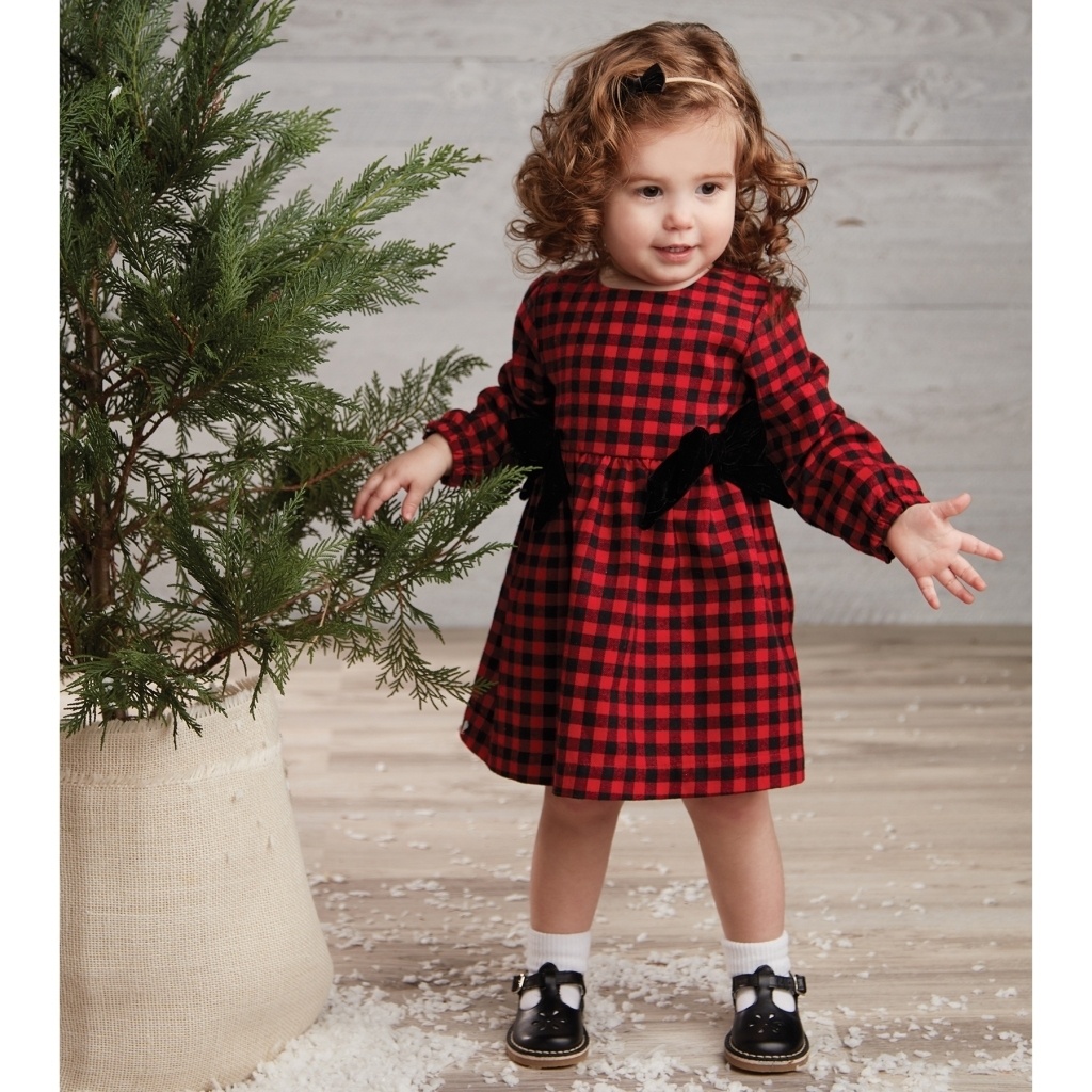 Mud Pie E8 Farmhouse Baby Toddler Girl Gingham Bow Dress 1142259 Choose Size 