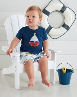 Mud pie E1 Baby Boy Gone Fishing camion Shortall One-Piece 11030388 Choisir Taille 