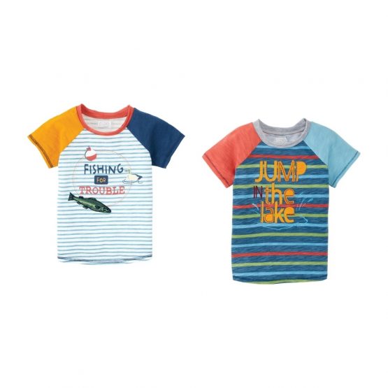 Mud Pie E1 Boy Short Sleeve Fishing Lake Tee T-Shirt 15100136 Choose Size Design 