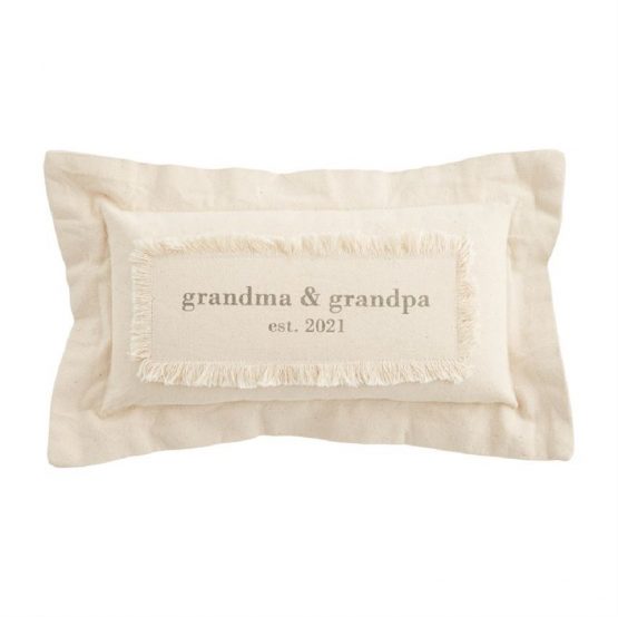2021 Pillow 41600519 Mud Pie E1 We Are Family Decor 9x15'' Grandparents Est 